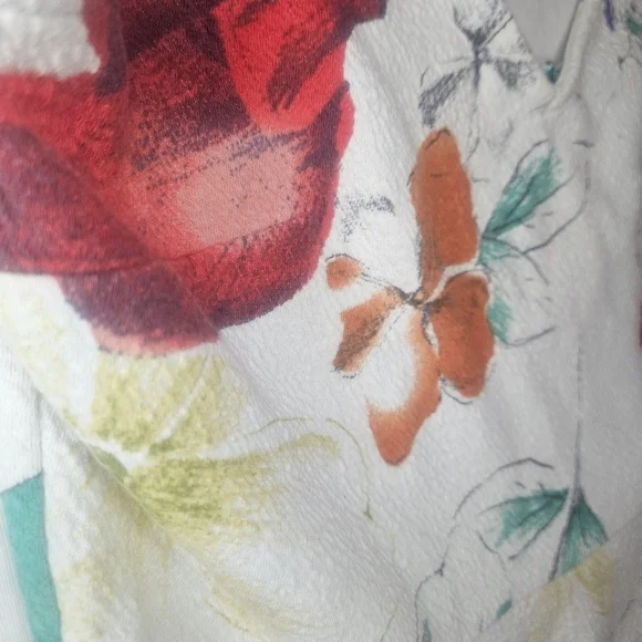 Anthropologie Flynn Peplum Tank White Floral Sz S EUC 16" PTP Retired - Picture 4 of 8